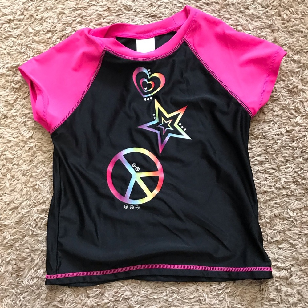 Girls short sleeve swim shirt size L (10/12)
